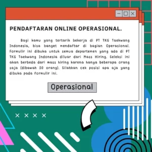 Daftar Online PT Taekwang