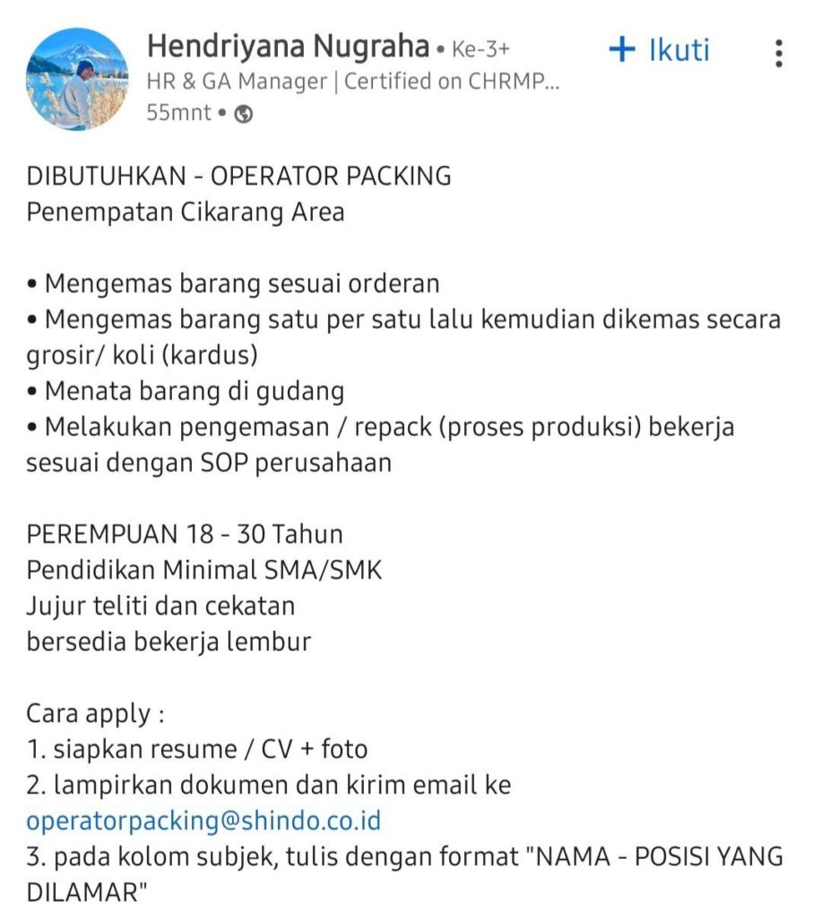 PT Shindo Tiara Tunggal