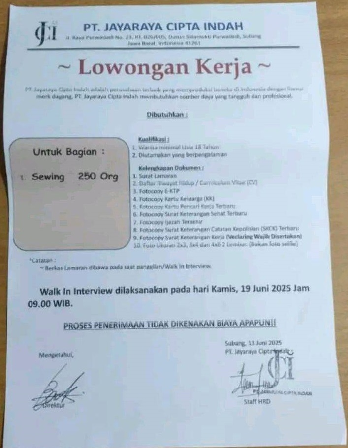 PT Jayaraya Cipta Indah
