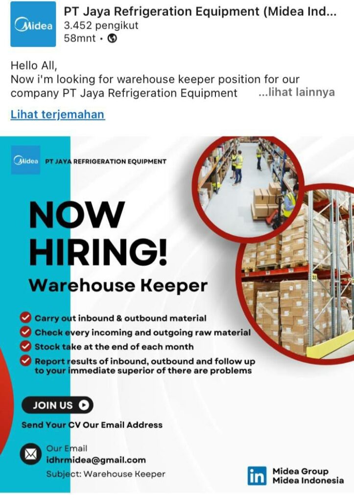 PT Jaya Refrigeration Equipment